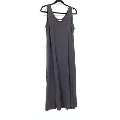 Artisan NY Black Gray Maxi Dress Womens Large Sleeveless Minimal Casual  Pocket | eBay