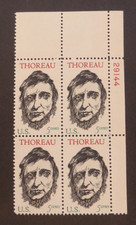 USA 1967 150th Birth Anniversary Henry David Thoreau (MLH) Plate Block