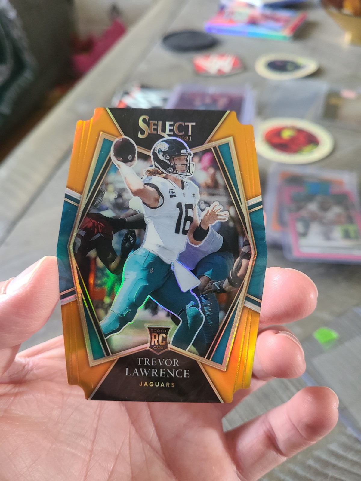 2021 Select Premier Level Orange Prizm Die-Cut /249 Trevor Lawrence Rookie RC