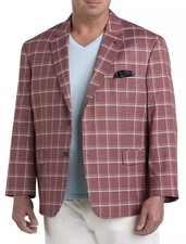 Oak Hill Windowpane Sport Coat Two Button Plaid Size 2XL 50-52 Color Barry