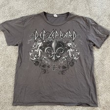 Def Leppard Concert T Shirt 2011 Tour Tee Grey LARGE