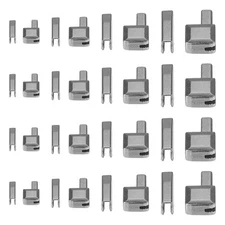 4 Set Zipper Retainers Box & Insertion Pins #3 #5 #8 #10 Metal Latch Sliders