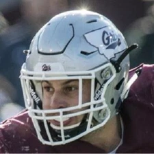 MONTANA GRIZZLIES GRIZ SILVER, STATE OUTLINE 2018 vs. MSU FOOTBALL MINI HELMET