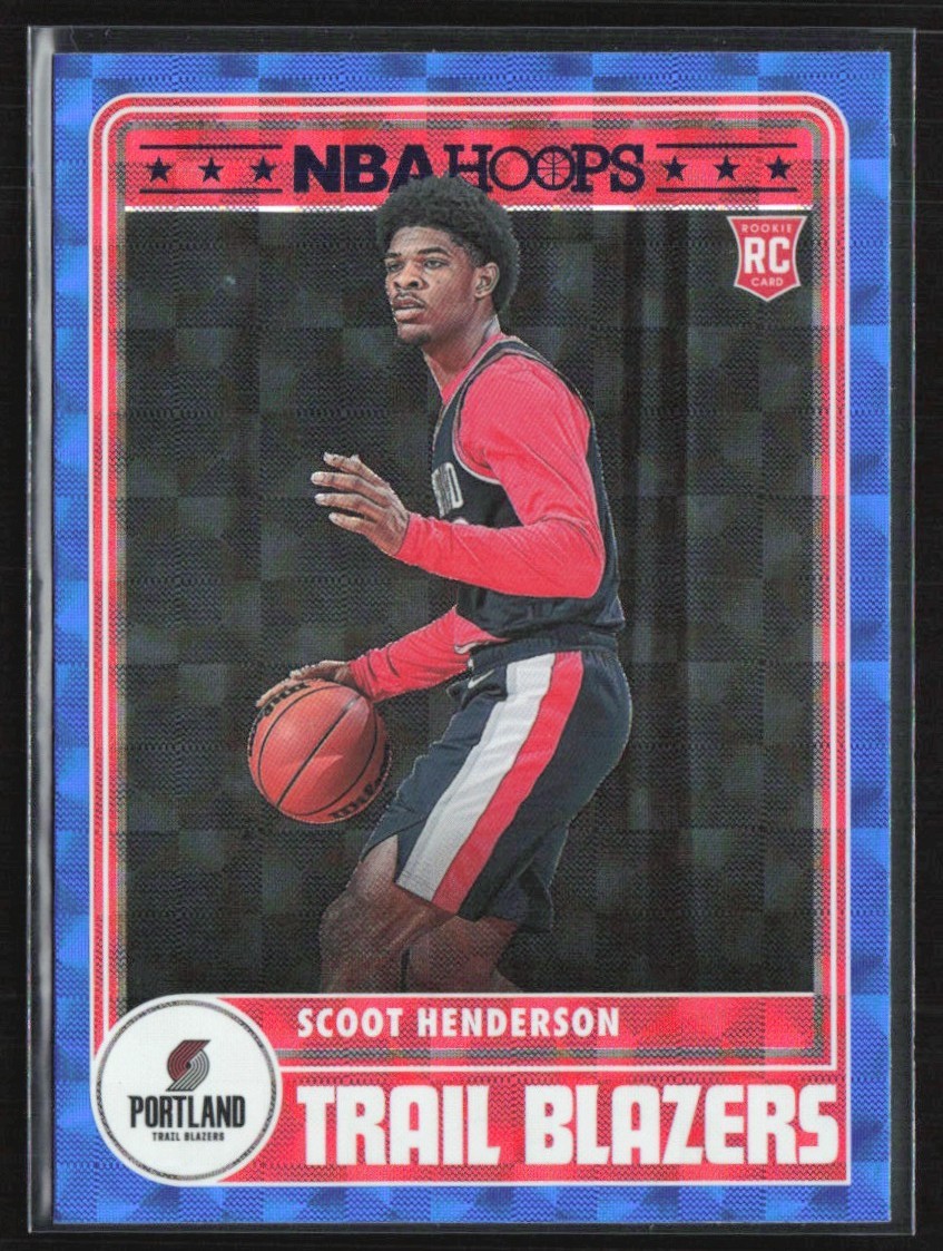 Scoot Henderson 2023-24 Panini NBA Hoops Hyper Blue RC #297 Portland Trail