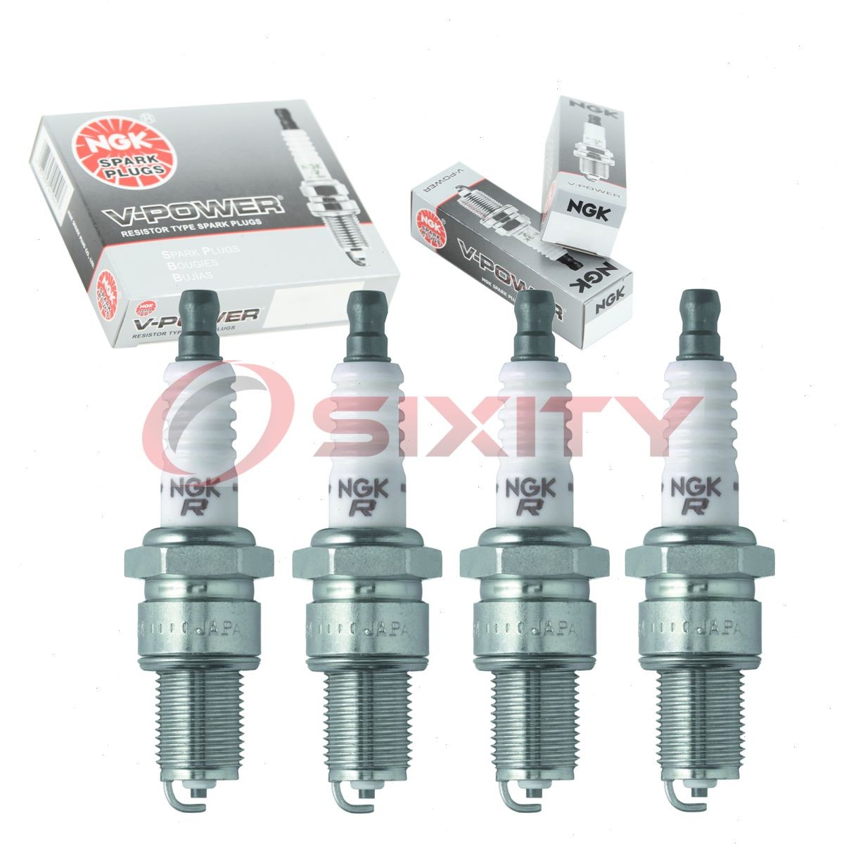 4 pcs NGK V-Power Spark Plugs for 1985-1993 Volkswagen Cabriolet 1.8L L4 - az