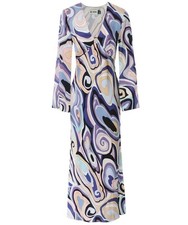 BNWT Rixo Ocasion Midi Dress Terri Ocean Marble UK 14 Petite Purple Swirl Pucci
