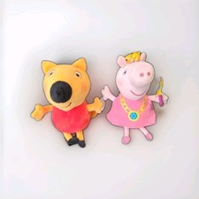 2X Peppa Pig Ty Beanie Baby Princess Peppa And Freddie Fox Plush Soft Toy Bundle