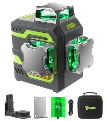 LG-3DM Green Beam Laser Level, Self-Leveling 3x360° Cross Line Laser for Cons...