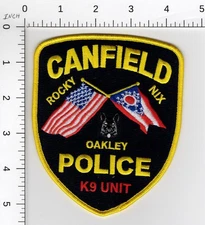 K9 UNIT 🦮 CANFIELD OHIO ### COLLECTIBLE POLICE EMBROIDERED CANINE K-9 DOG PATCH