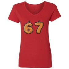 Six Seven Pumpkin – Funny 67 Meme Thanksgiving Ladies' V-Neck Tshirt