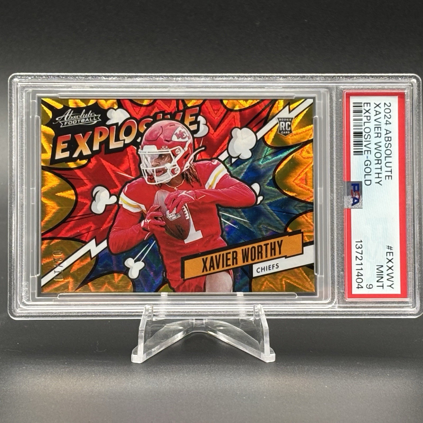 2024 Absolute - Explosive Xavier Worthy #EX-XWY (RC) Gold /10 Pop 6 none higher