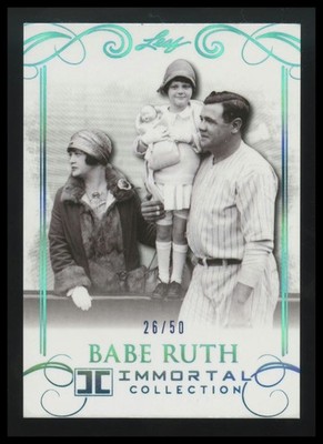 2017 Leaf Immortal Collection Babe Ruth Blue Spectrum /50 #12 Yankees HOF