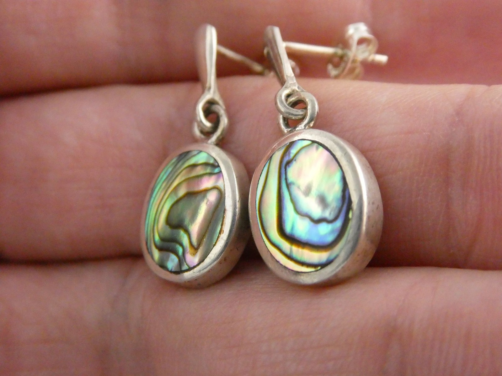 Sterling Silver Abalone Shell Flat Cab Dangling S… - image 13