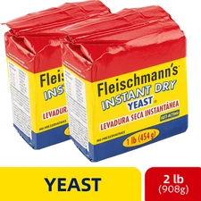 Fleischmann's Instant Dry Yeast Bread Baking 2lb Free Shipping