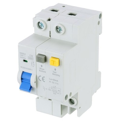 Miniatur-Leistungsschalter 1-polig+N AC 230 V 16 A DIN-Schienenmontage