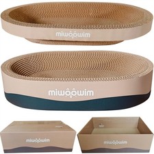 3-Piece Cat Scratcher Set, Oval Bowl Nest for Indoor Cats