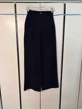 Dress Wide Pants Trousers ASOS Petite Women s 4 Navy Blue High Waist Wide Leg