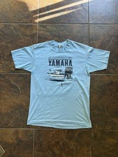 Vintage 80s Faded Yamaha Outboards Graphic Tee Size M/L 19x24.5 Paint Stains