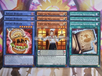 #ad Yugioh Nouvelles Deck Core Set 9 card DUAD Chef De Angry Burger Recipe Book $3.99