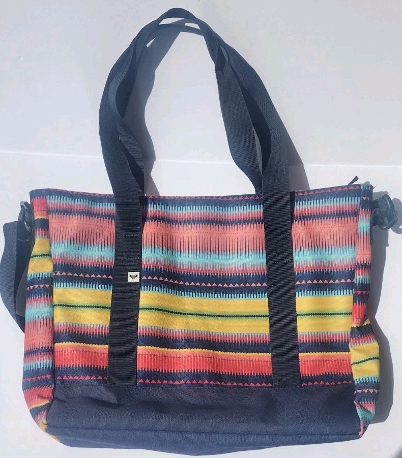 Roxy Multicolor Striped Polyester Messenger Bag L… - image 2