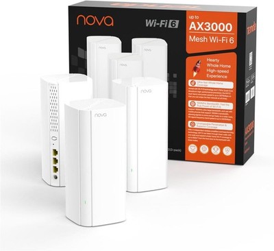 Tenda Nova MX12 Mesh WLAN WiFi 6 System AX3000 Dual Band 9X Gigabit Port 3 Stk