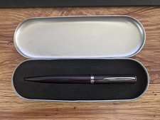 Vintage Zeppelin Germany Ballpoint Black Ink Pen And Case NIB Gunmetal