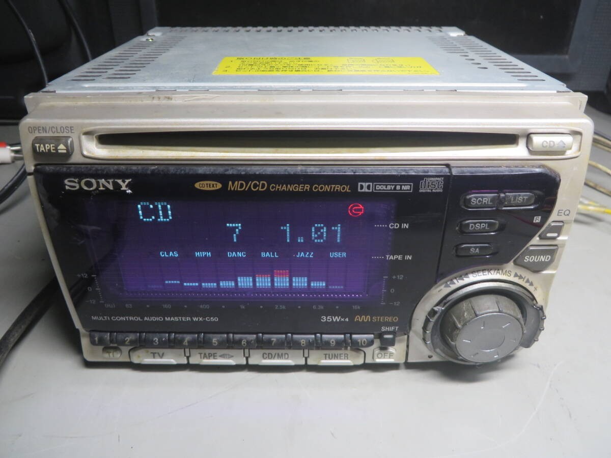 当時物SONY WX-C55 　CD,カセット　スペアナ　ヘッドユニット 当時物SONY WX-C55 CD,カセット スペアナ ヘッドユニット - メルカリ
