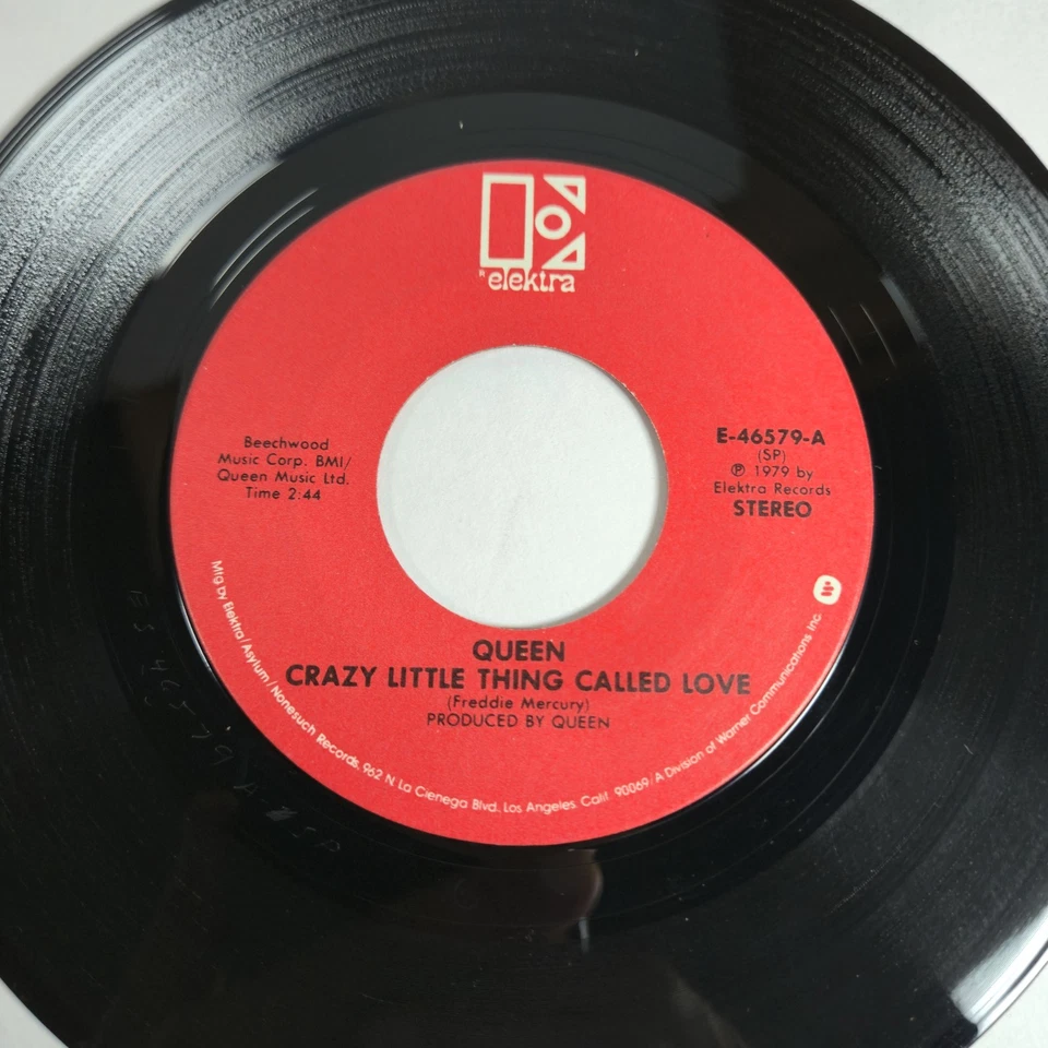 Queen "Crazy Little Thing Called Love" 45 Vg+ Tested 1979 Elektra Foto 2 de 2