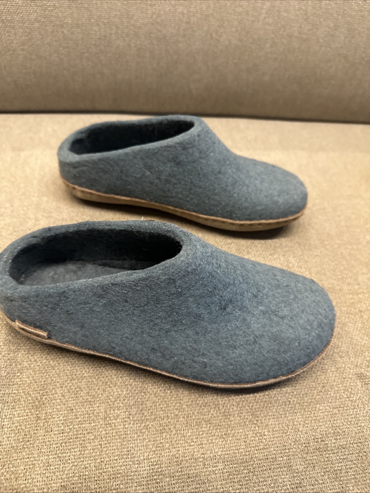 SAOLA NUOVE ciabatte Glerups slip on con suola in pelle nel Mare del Nord taglia 37