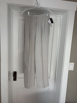 NWT 100% Silk Josephine Chaus Pants Dove Grey 4