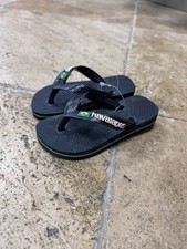 Kids Unisex Havaianas Black With Logo Size 3/4