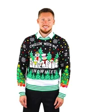 SOCAL LOOK Men Ugly Christmas Sweater - Funny Cute Festive Holiday Pullover
