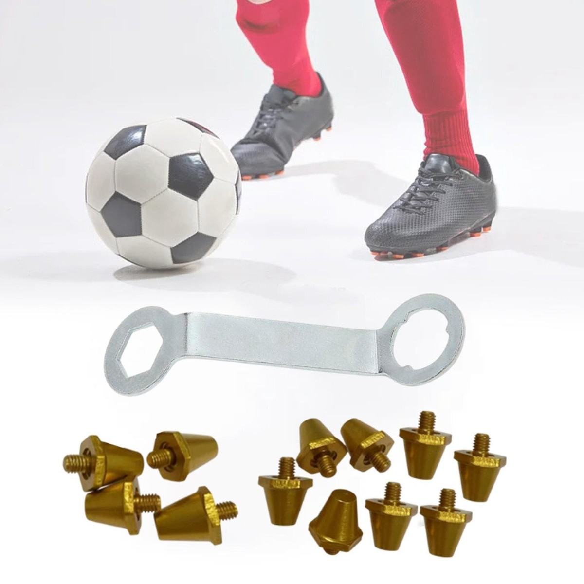 12x Football Boot Studs M5 Threaded with Wrench Anti Slip Soccer
