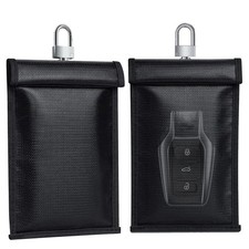 2Pk Faraday Bags Fireproof  Waterproof Key Fob Protector Signal Blocking Pouch