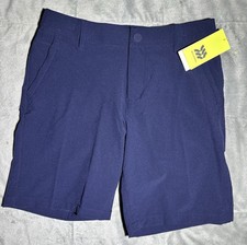 NWT All In Motion Boys Blue Golf Shorts Size 12 Button Closure