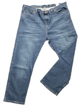 Men's Wrangler Jeans blue denim size W44 L30 standard stretch fit-E55