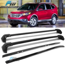 Fits 12-16 Honda CR-V 4PCS Roof Rack Luggage Carrier Side Rail Set + Cross Bar