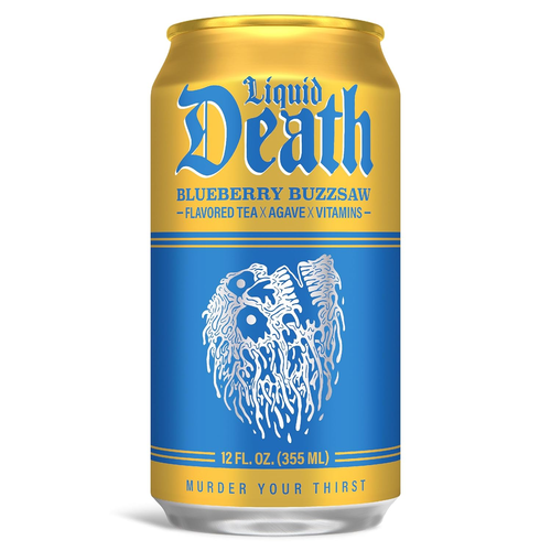 Liquid Death, Blueberry Buzzsaw Iced Tea, 12-Pack (12oz Cans), B12 & B6 Vitamins - Picture 2 of 12