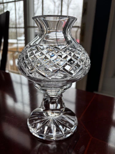 VINTAGE WATERFORD CRYSTAL ALANA HURRICANE LAMP AND GLOBE CANDLE HOLDER 7-½"