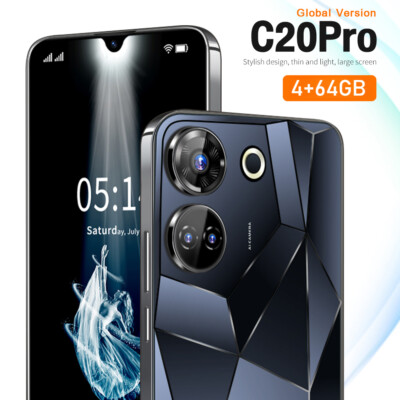 C20 Pro Smartphone Android 6.8'' Unlocked 4+64GB 5000mAh 12+24MP Dual Camera