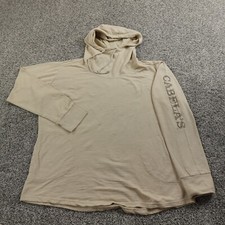 Cabelas Hoodie Womens L Beige Pullover Hunting Sweatshirt Sweater Outdoor Casual