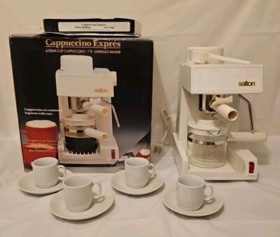 Salton EX-17 Cappuccino Express Espresso Maker 4 Cups & saucers VHS Manual
