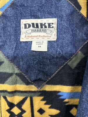 Vintage DUKE HABAND Denim TRUCKER JACKET Southwest Indian Vintage DUKE HABAND Denim TRUCKER JACKET Southwest Indian