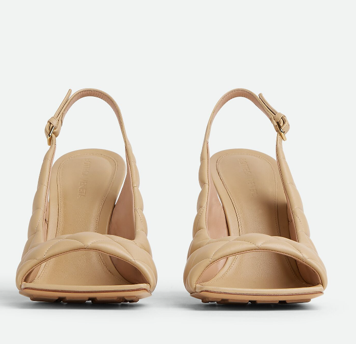 Bottega Veneta Beige Quilted Leather Slingback Women's