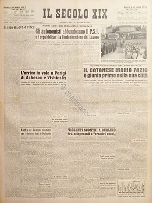 Zeitung Genua - Il Secolo XIX - Nr. 122 - Catanese Mario Fazio - 1949