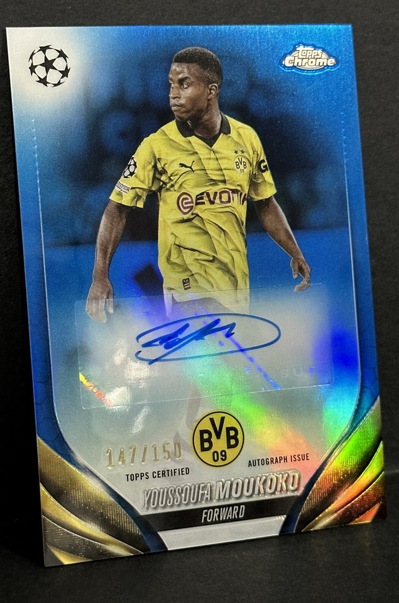 2023-24 Topps Chrome UCC Youssoufa Moukoko Auto Blue