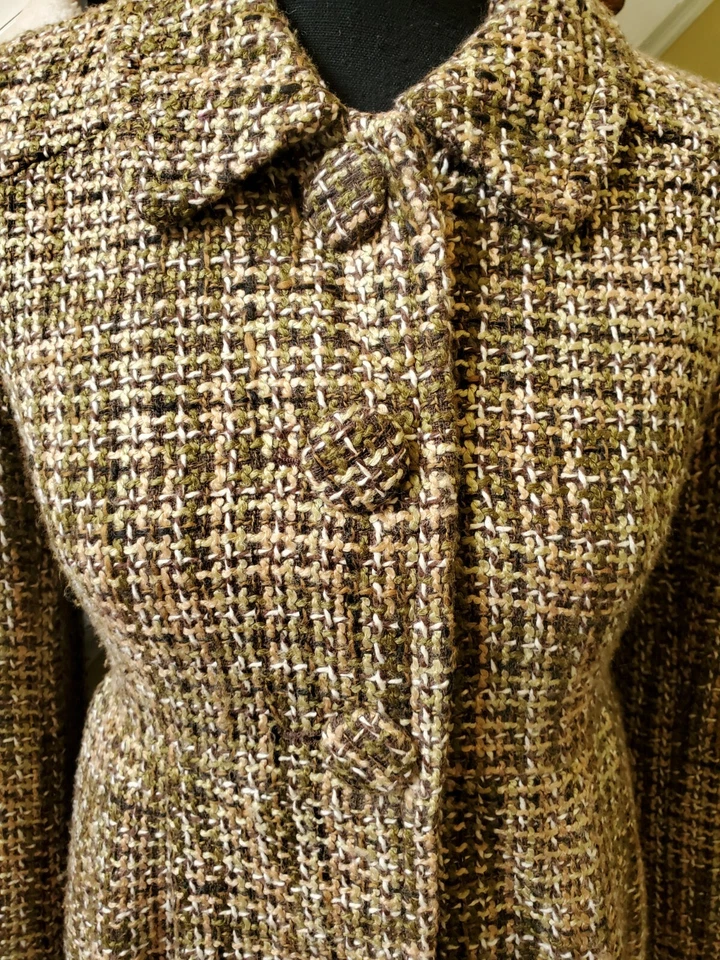 Casaco feminino BB DAKOTA verde xadrez forrado mistura de algodão tamanho M - Imagem 2 de 4