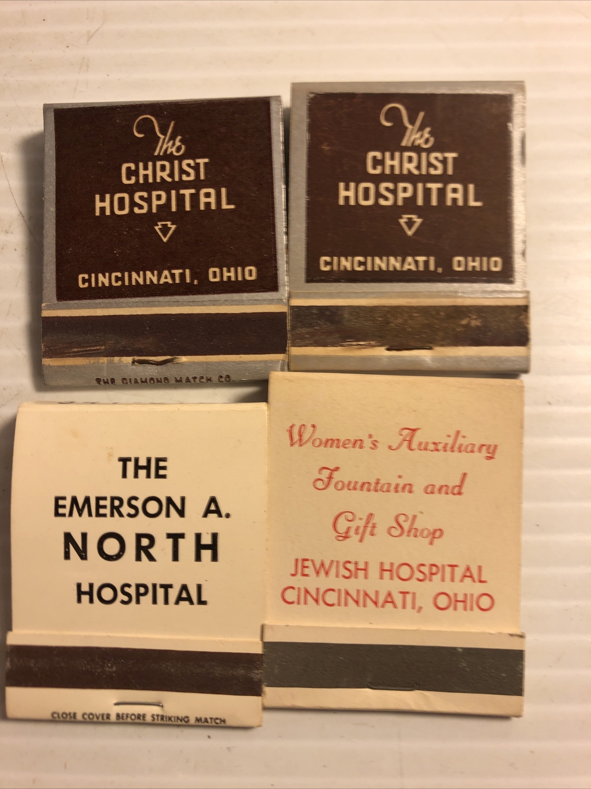 Vtg Matchbook Lot Cincinnati Hospitals Emerson Jewish Christ | Ebay