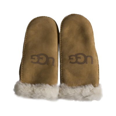 UGG アグ ミトン Sheepskin MITTENS CHESTNUT UGG LOGO MITTENS CHESTNUT SHEEPSKIN LEATHER WARM WOMEN'S