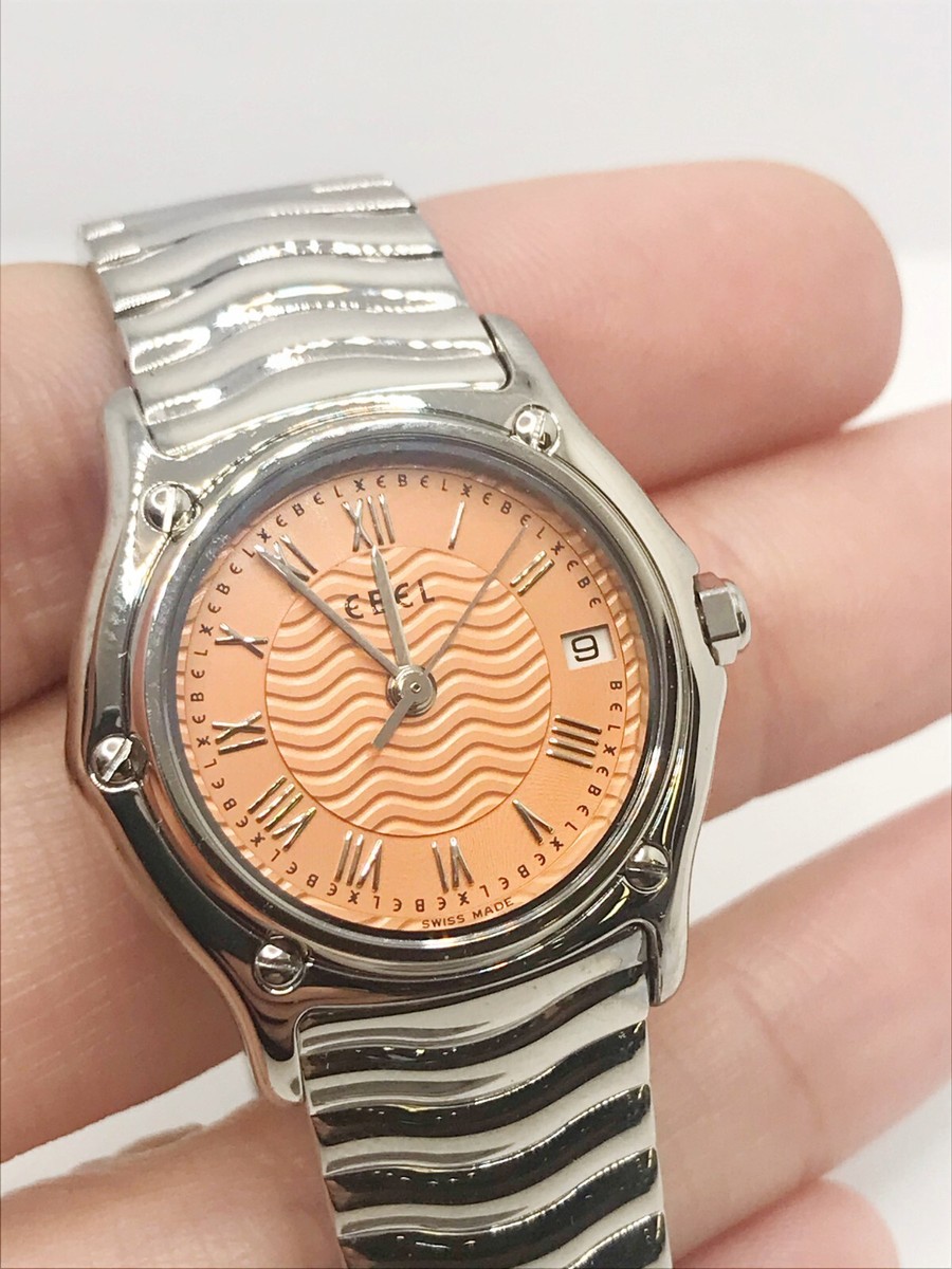 Ebel Mini Wave Stainless Steel Copper Coral Dial Womens  display picture 3
